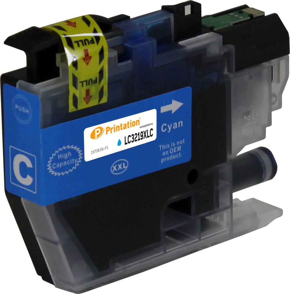 Printation Tinte ersetzt Brother LC-3219XLC, ca. 1.500 S., cyan
